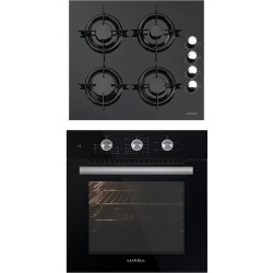  Luxell Ravello Siyah Ankastre Set ( Ocak: Luxell LX-40TAHDF - Fırın: Lx-A6-Sf2(Mt) ) Outlet Ürün