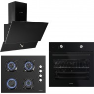  Kumtel Home Siyah Cam Ankastre Set ( DA6-830 Siyah Davlumbaz + KO-40TAHDF Ankastre Siyah Ocak+ B66-S2 (3 Pro 2 Düğme) Siyah Cam Fırın) Outlet Ürün