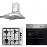  Kumtel Inox Ankastre Set (DP6X Davlumbaz - B66 -S2 Fırın - KO-410 Bf Inox Ocak ) Outlet Ürün