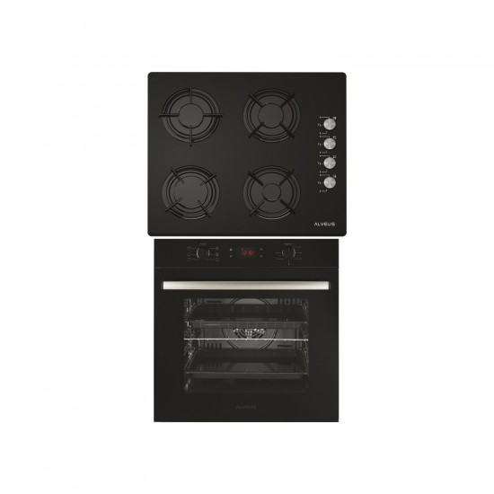  Alveus Kristal 2'li Siyah Ankastre Set (GLS640S-MFA627S) Outlet Ürün