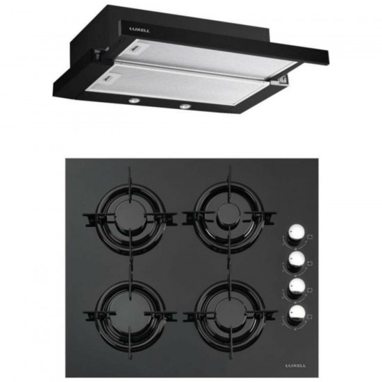  Luxell 2'li Set (DS6-905 Siyah Aspiratör / Lx-40 Tahdf Siyah Ocak) Outlet Ürün