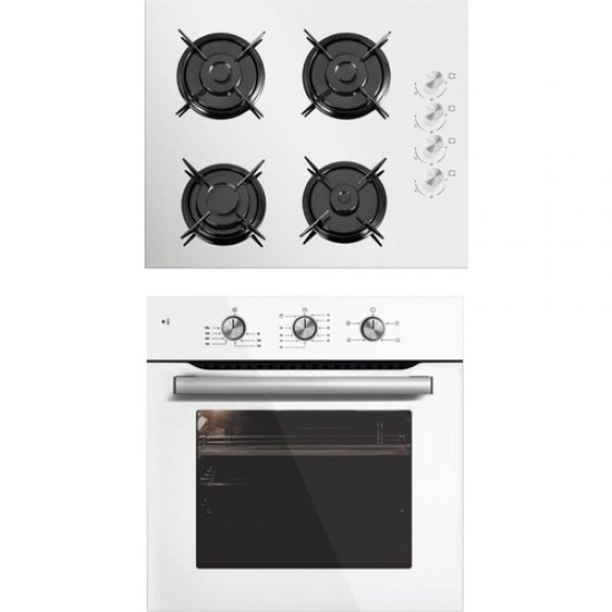  Luxell 2'li Ankastre Set (B66 Kristal Beyaz Fırın- Lx-40 Tahdf Beyaz Ocak) Outlet Ürün