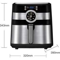 Yuyi 8L Büyük Kapasiteli Çok Fonksiyonlu Otomatik Elektrikli Airfryer Fritöz - Siyah Outlet Ürün