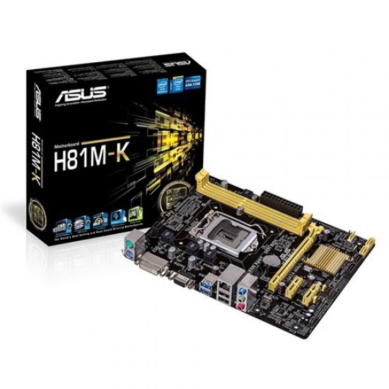 Asus H81M-K Intel H81 1600MHz DDR3 Soket 1150 Micro-ATX