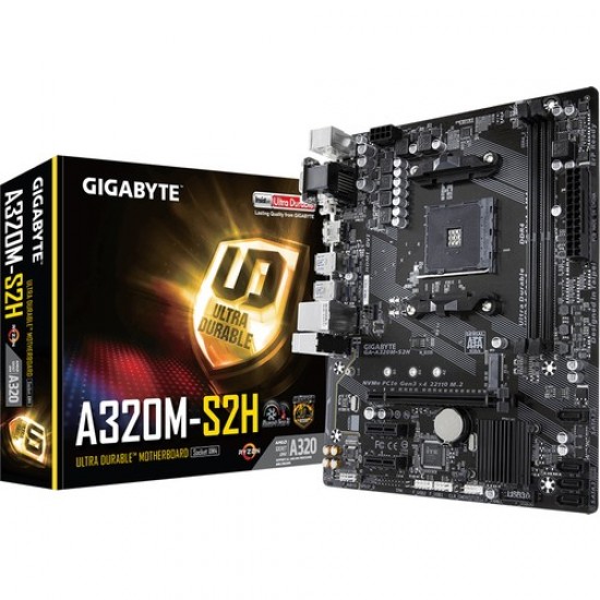 Gigabyte A320M-S2H AMD A320 3200Mhz(OC) DDR4 Socket AM4 PCI-E