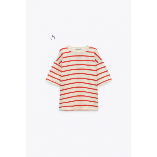 ZARA ÇİZGİLİ OVERSIZE OUTLET T-SHIRT 